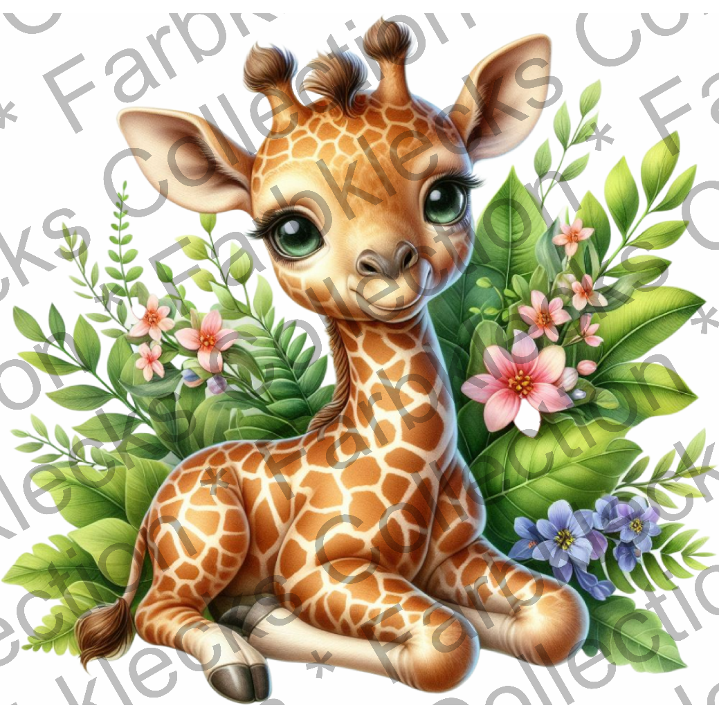 Motivtransfer 7112 Giraffe im Dschungel