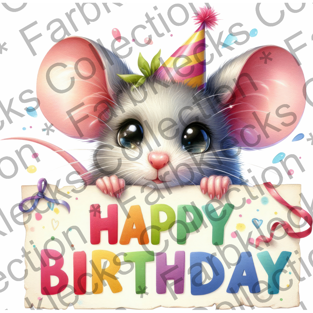 Motivtransfer 7363 Happy Birthday Maus