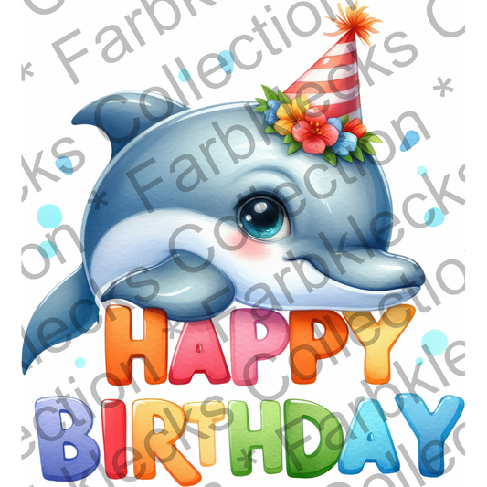 Motivtransfer 7371 Happy Birthday Delfin