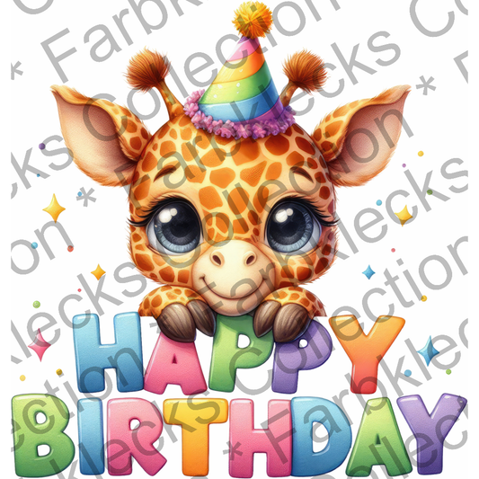 Motivtransfer 7372 Happy Birthday Giraffe