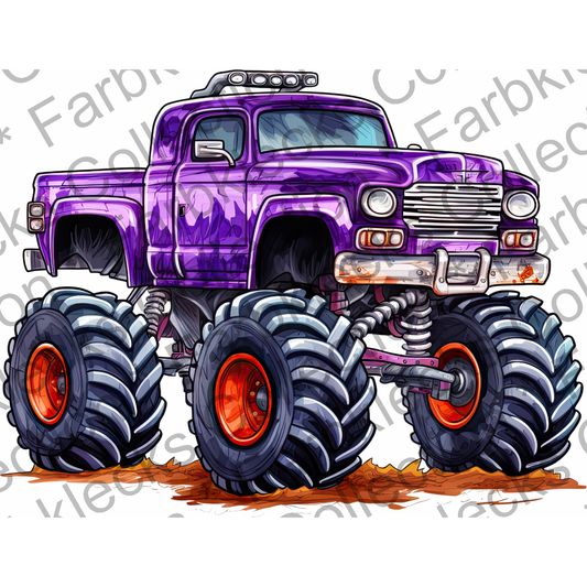 Motivtransfer 7609 Lila Monstertruck Watercolor