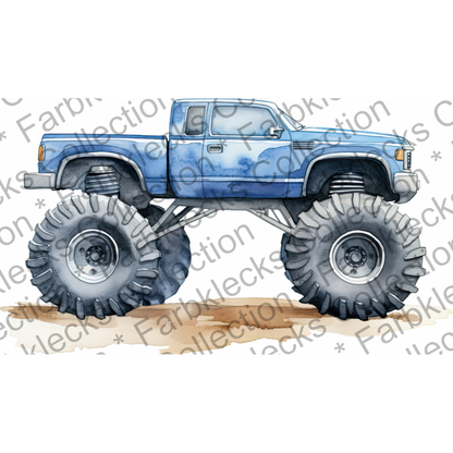 Motivtransfer 7615 Blauer Monstertruck Watercolor