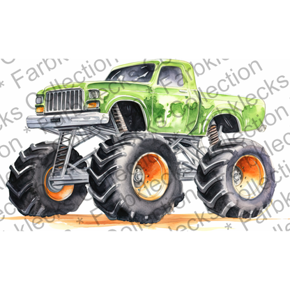 Motivtransfer 7616 Grüner Monstertruck Watercolor