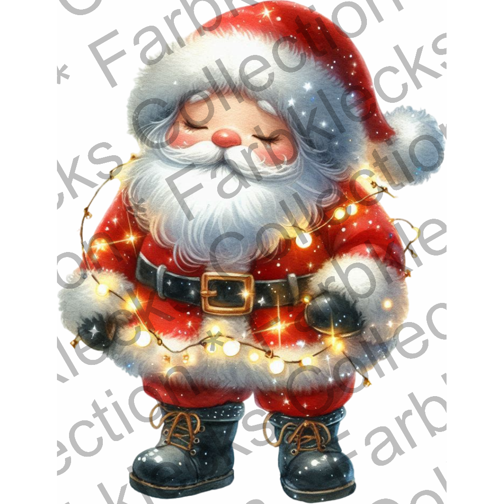 Motivtransfer 7626 Santa mit Lichterkette