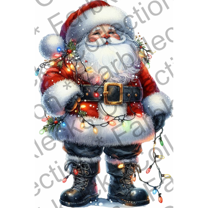 Motivtransfer 7628 Santa mit Lichtern