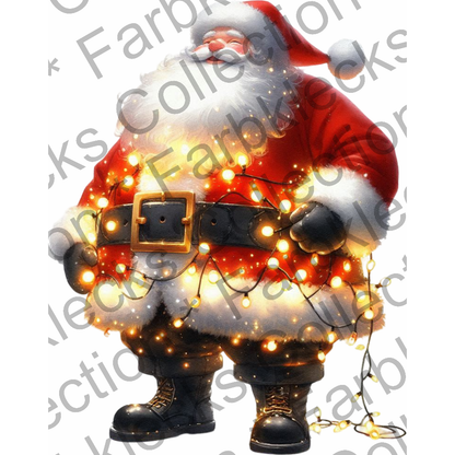 Motivtransfer 7645 Santa mit einfarbigen Lichtern