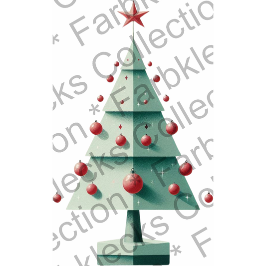 Motivtransfer 7661 Retro Weihnachtsbaum kantig