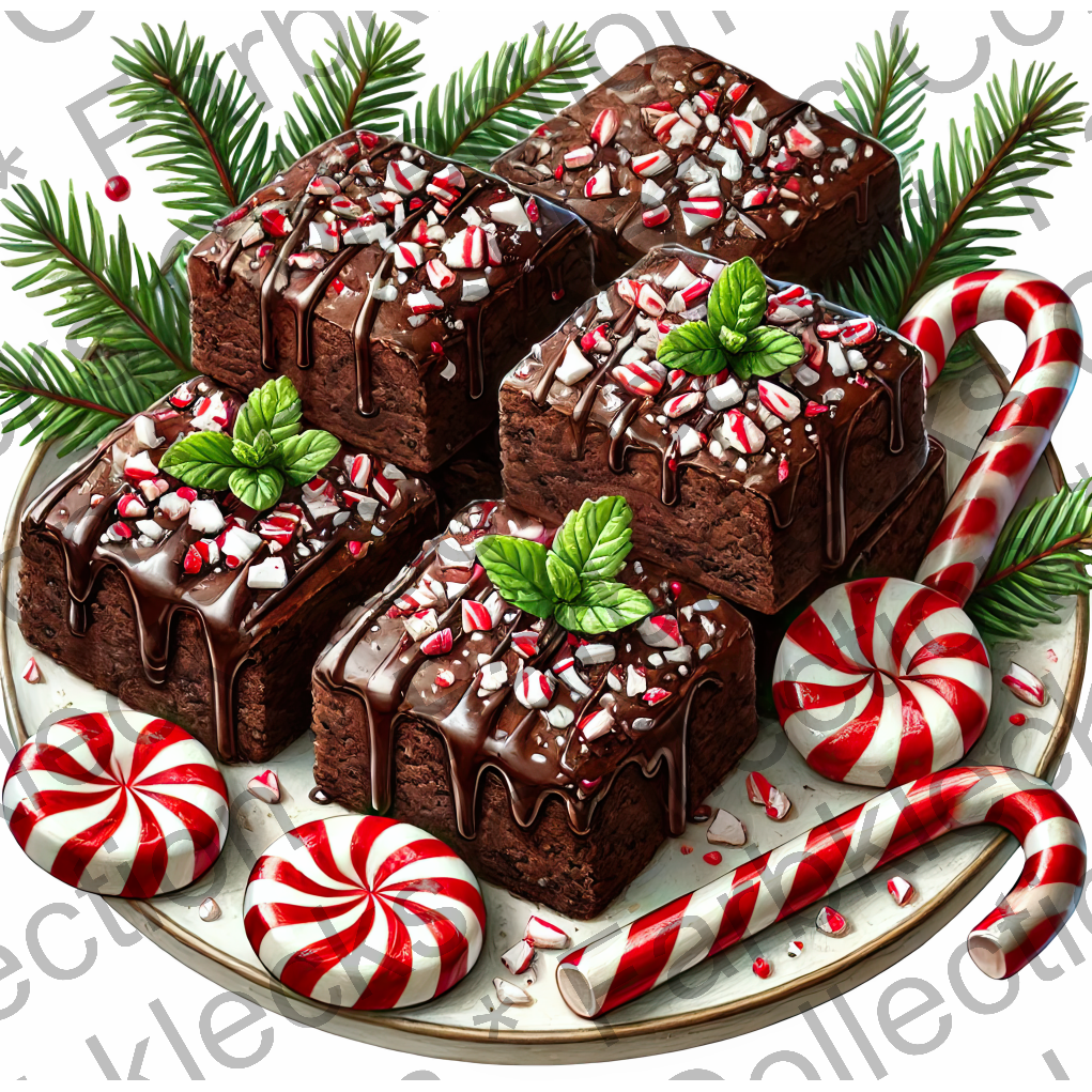 Motivtransfer 7862 Weihnachtsbrownies mit Zuckerstangen