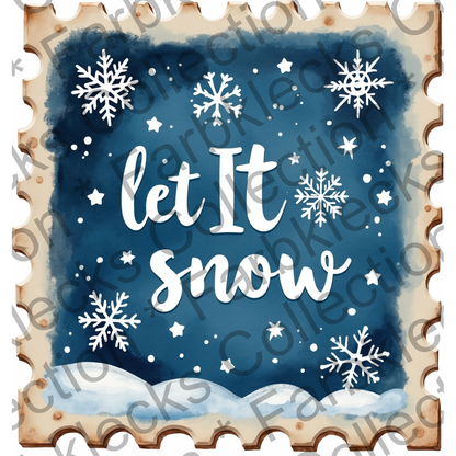 Motivtransfer 8209 Weihnachtsbriefmarke let it snow