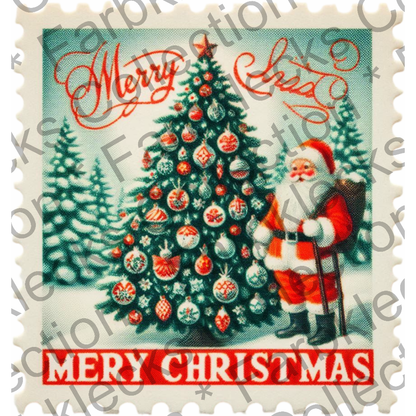 Motivtransfer 8264 Weihnachtsbriefmarke Santa Merry Christmas