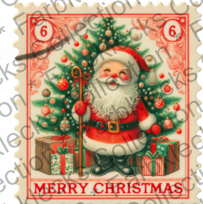 Motivtransfer 8269 Weihnachtsbriefmarke Santa Merry Christmas