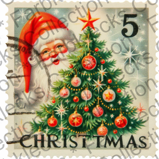 Motivtransfer 8270 Weihnachtsbriefmarke Santa Merry Christmas