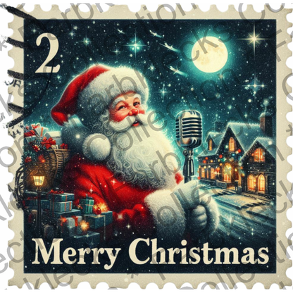 Motivtransfer 8279 Weihnachtsbriefmarke Santa Merry Christmas