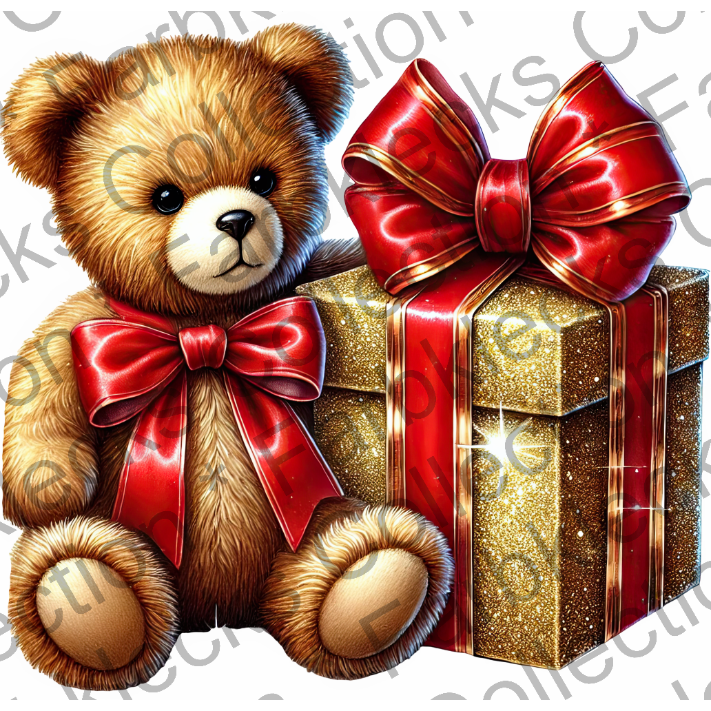 Motivtransfer 8493 Teddy mit Geschenk