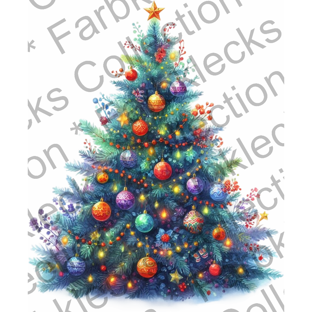 Motivtransfer 8525 Watercolor Christmas Tree