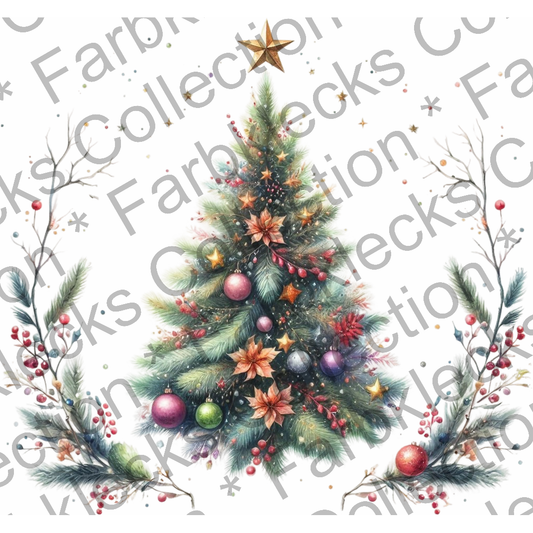 Motivtransfer 8527 Watercolor Christmas Tree