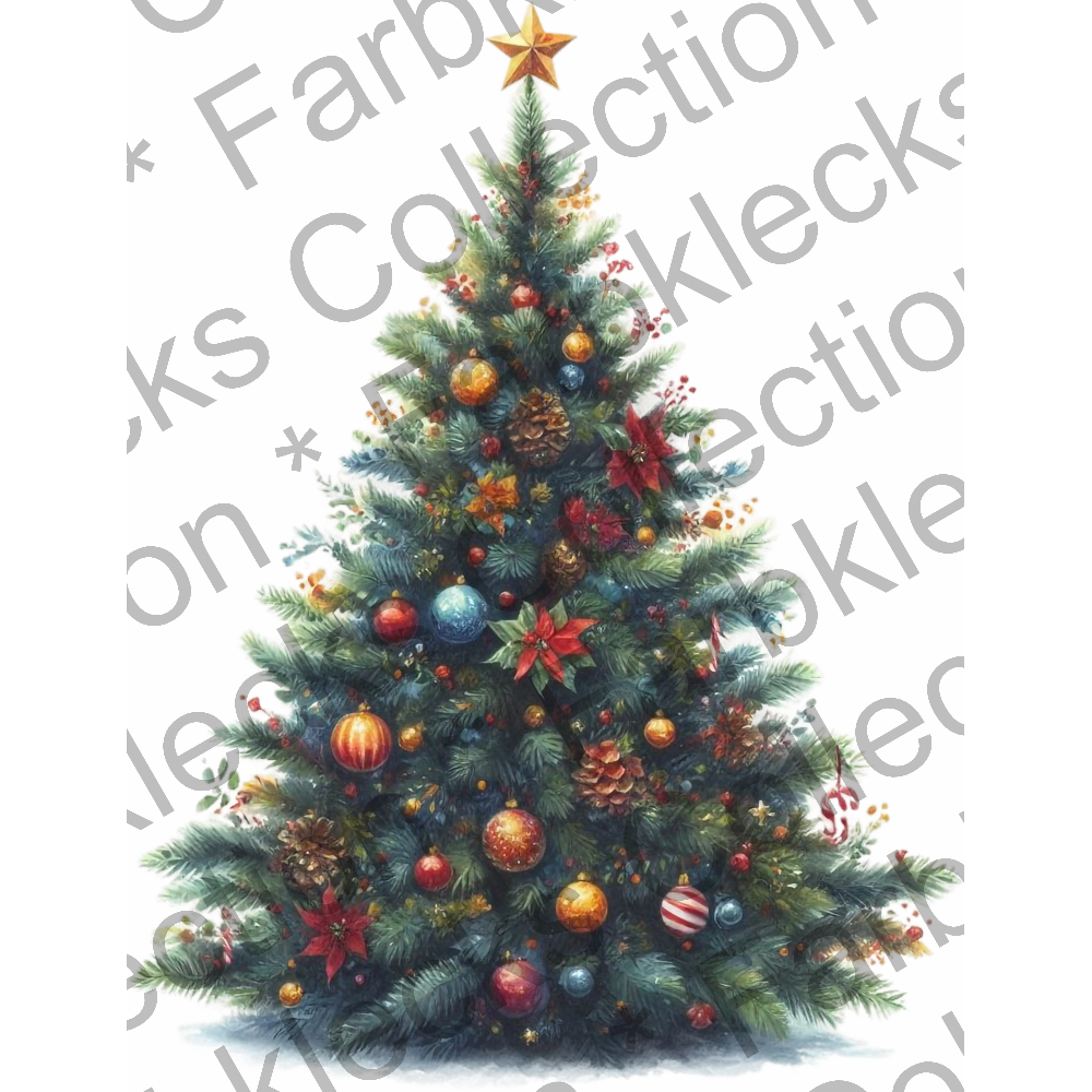 Motivtransfer 8534 Watercolor Christmas Tree