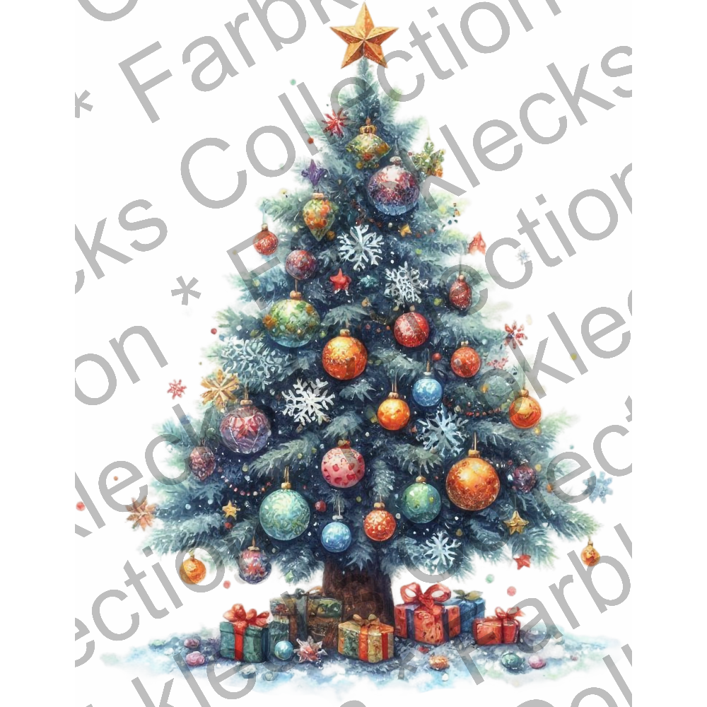 Motivtransfer 8539 Watercolor Christmas Tree