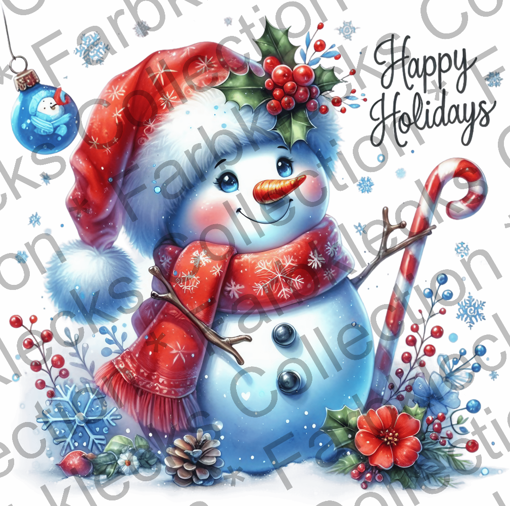 Motivtransfer 8626 Schneemann Happy Holidays