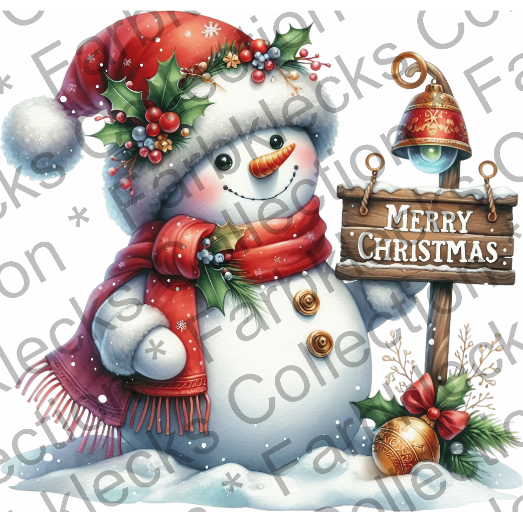 Motivtransfer 8629 Schneemann Merry Christmas