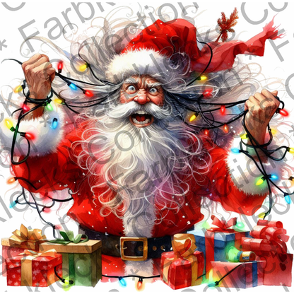 Motivtransfer 8679 Funny Santa dreht am Haar