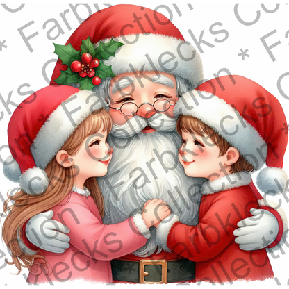 Motivtransfer 8717 Santa mit Kindern