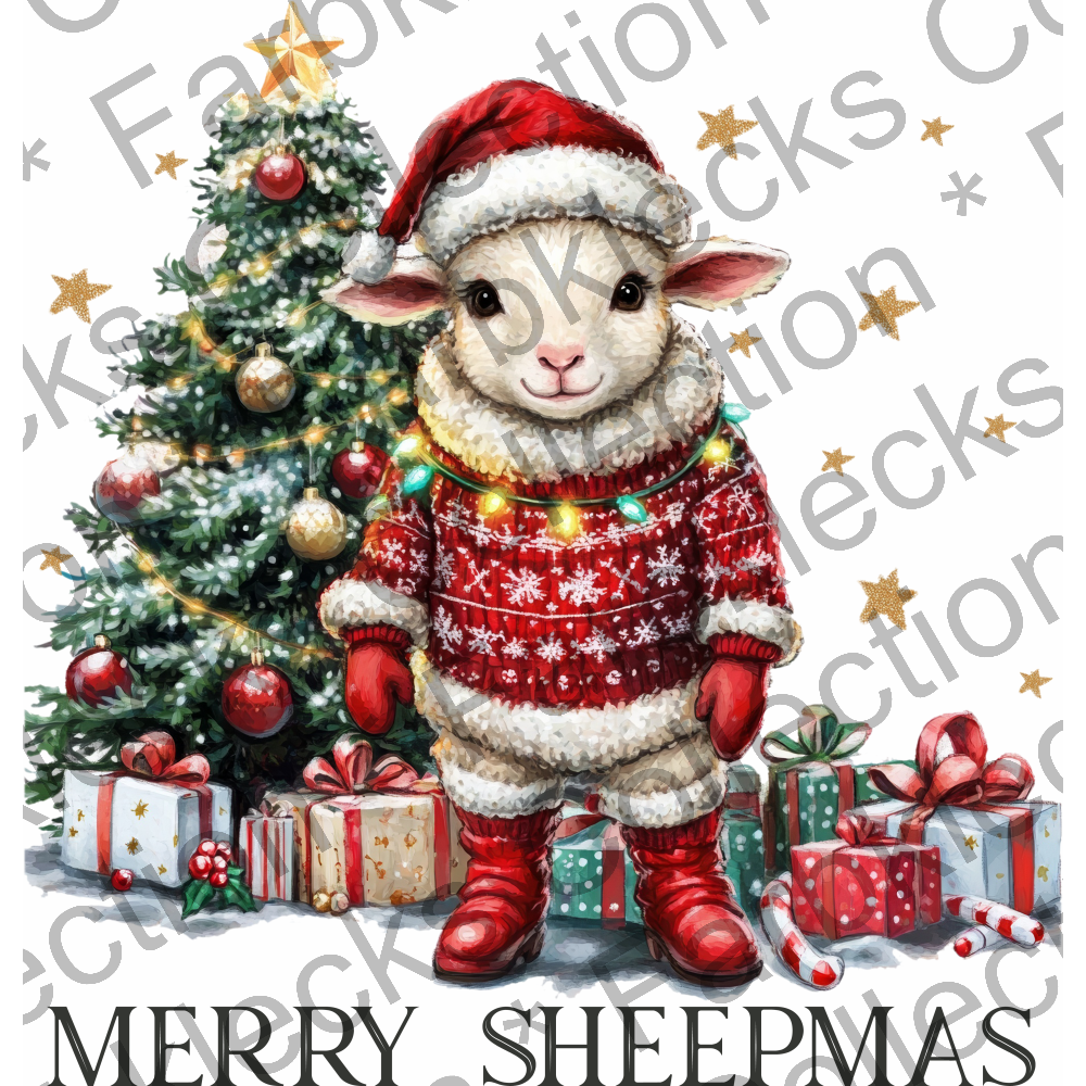 Motivtransfer 8751 Retro Merry Sheepmas