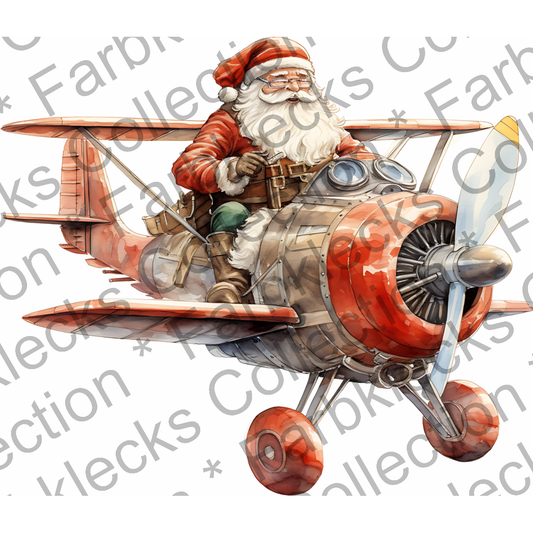 Motivtransfer 8780 Santa im Flugzeug