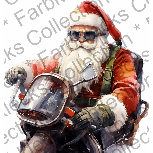 Motivtransfer 8788 Santa auf dem Motorrad