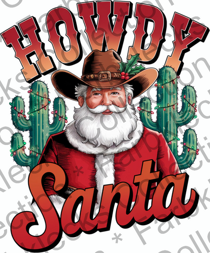 Motivtransfer 9454 Western Howdy Santa