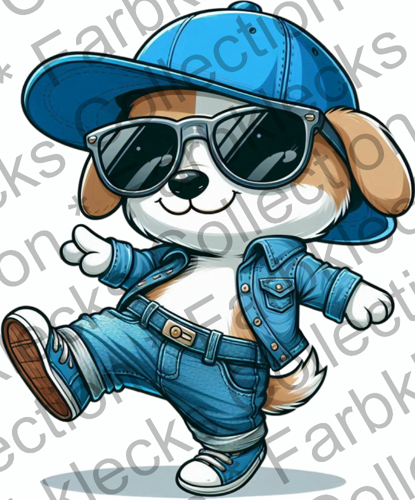 Motivtransfer 9510 Kleiner Hund mit Sonnenbrille