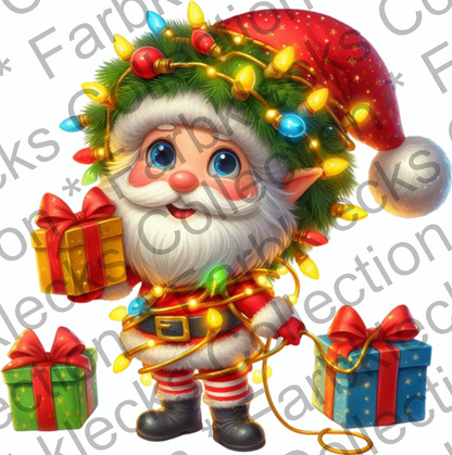 Motivtransfer 9991 Santas Elf mit Geschenk